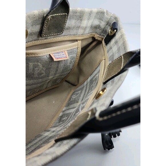 Dooney & Bourke Small Tote Bag & Wallet Set Plaid Canvas Leather Trim USA - Picture 11 of 16